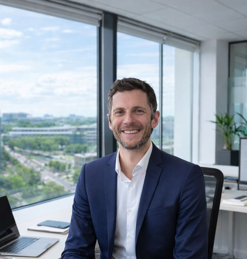 Edouard Binet, fondateur de planepargneretraite.fr, dans ses bureaux